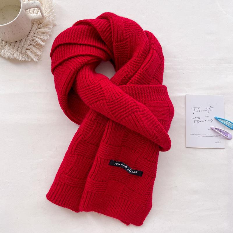 New knitted wool scarf women's autumn and winter thickened warm student couple scarf men's versatile trend