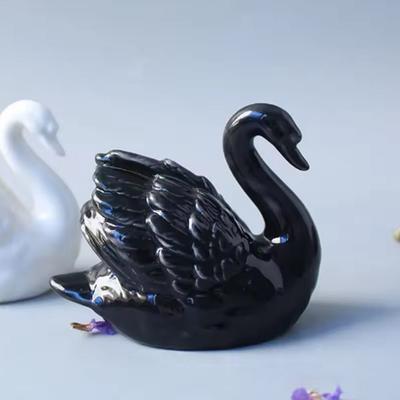 Adornos Modernos Fáciles de Usar Cisne Negro Elegante Único Cisne Blanco Estatua Pareja de Cisnes Figura Dormitorio