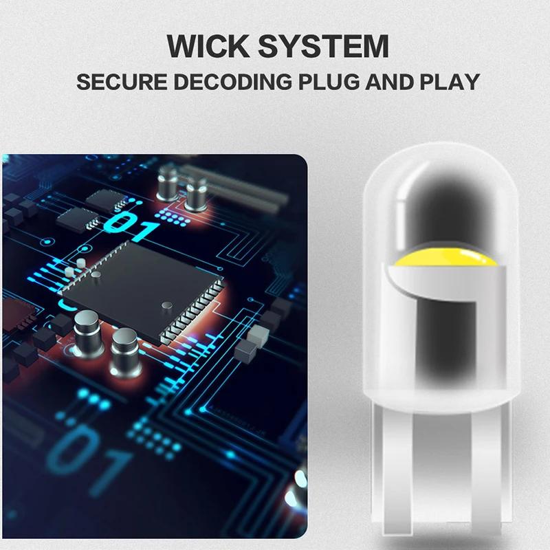 10PCS T10 W5W COB LED Bulbs Car Wedge Parking Lights Auto License Plate Lamps Dome Read Lights 12V Universal