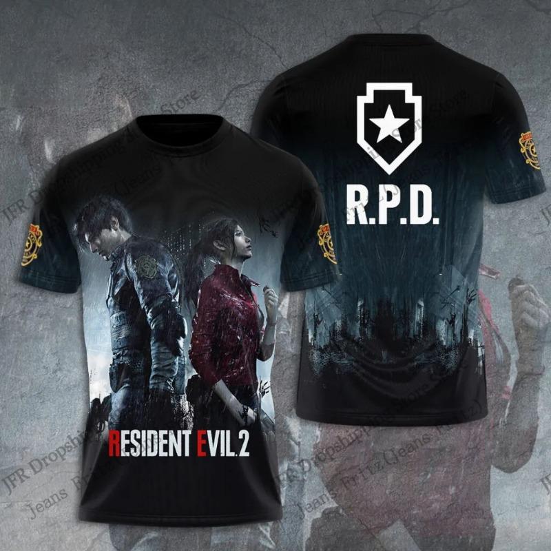 Nuova T-shirt Stampata 3D Anime Resident Evil Uomo Donna Moda Estiva Casual Vintage Manica Corta Top Magliette Abbigliamento Bambini
