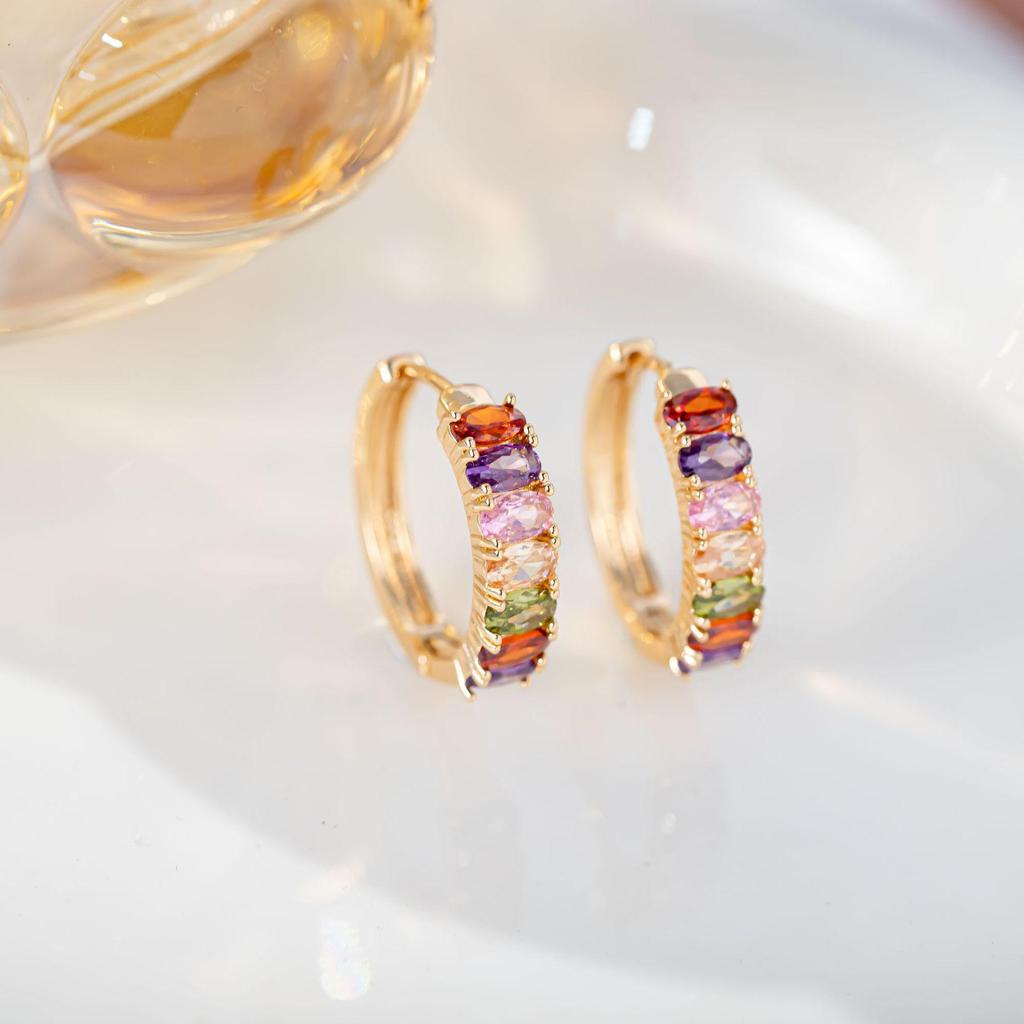 Earrings with Zircon Rhinestone Studs - Women's Colorfast Ear Accessories