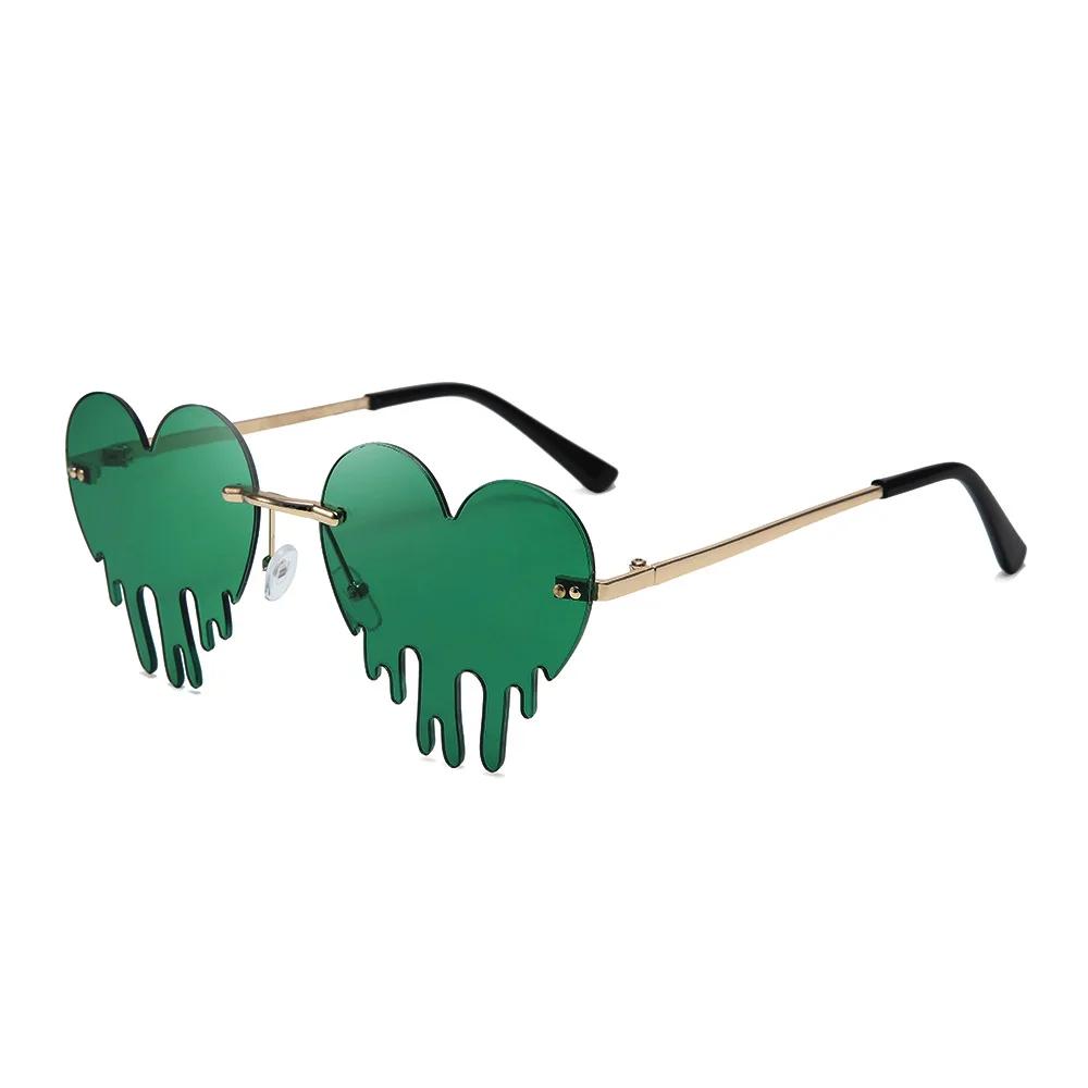

Fashion Irish Shamrock Sunglasses Green Four Leaf Clover Leprechaun Costume Glasses St. Patrick s Day Rimless Decor Sun Glasses