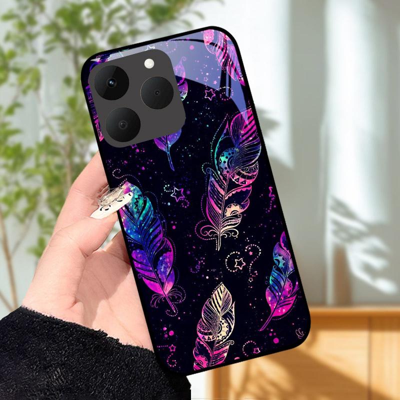 Für Realme 15T 5G Hülle Luxus Mode Bemalt Stoßfest Gehärtetes Glas Handyhülle Für Realme15T 15 T Hülle Schale RMX5111 Capa