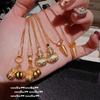 Ancient Gold Chiseled Good Thing Peanut Pumpkin Pendant Necklace, New Chinese Style, Carrot Money Bag Zircon Neck Chain