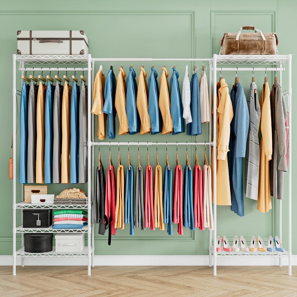 PASRLD Hanger Adjustable Expandable Metal Adjustable Shelf Coat Rack Large Rust Width 181cm Rack, Width, Wardrobe, Rack, Height, Hanger, Body,