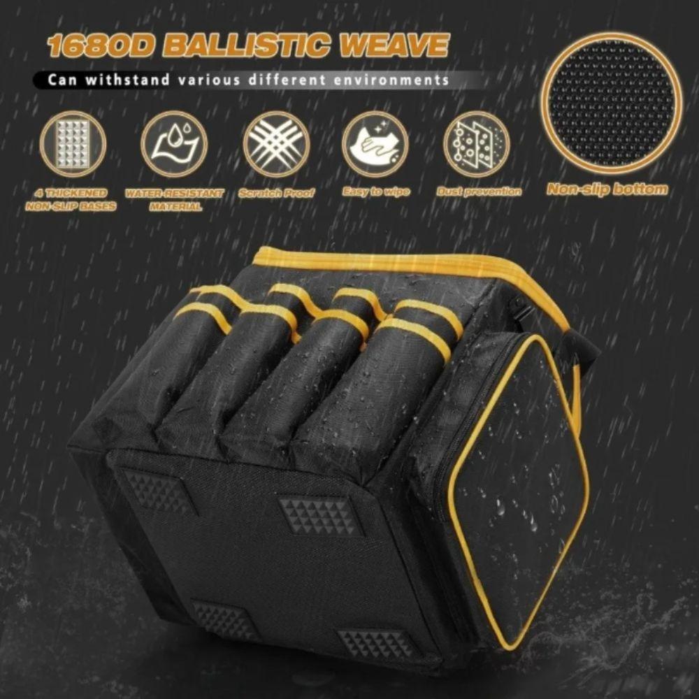 Large Capacity Tool Kit Wear-resistant Tool Tote Bag Removable Baffle Tool Organizer  Workshop