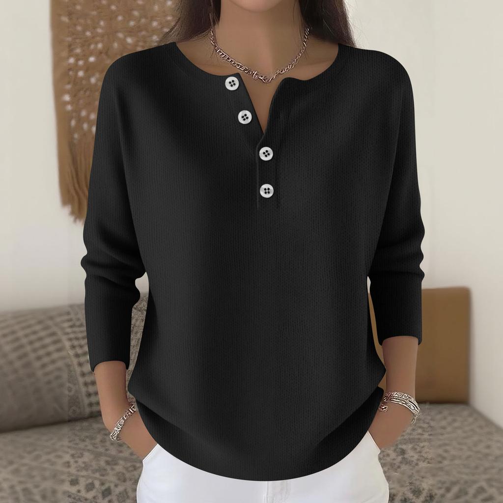 Women's Fashion Long Sleeve Christmas Snowflake Print Top Elegant Casual Top