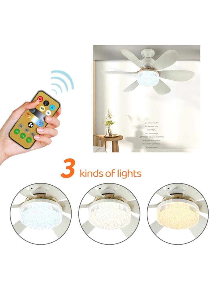 Flush Mount Ceiling Fan with Lights Remote Control, 16.5 Inch,6Blades,Dimmable Ceiling Lamp Bulb Cooling Fan 3 Modes