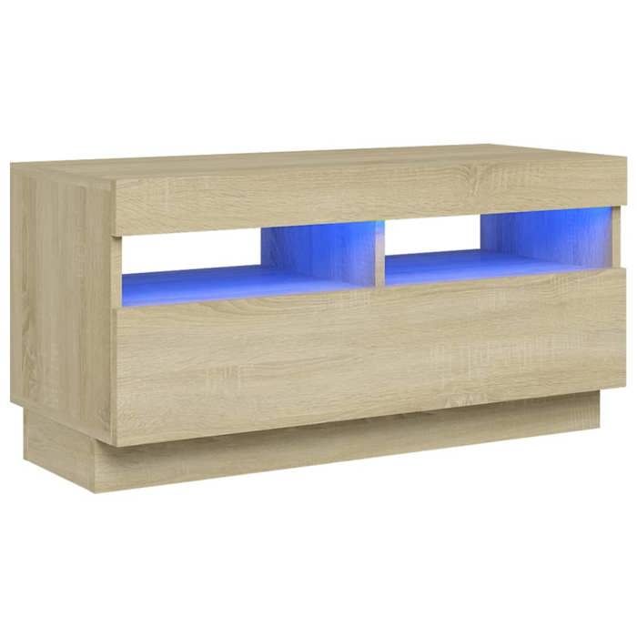 VidaXL Meuble TV avec Lumières LED, Armoire de Télévision, Meuble Télé de Salon, Armoire Basse Salle de Séjour Intérieur, 804448