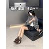 Sheepskin version! Lace-up color matching inner height increase women 2 new retro versatile sneakers women