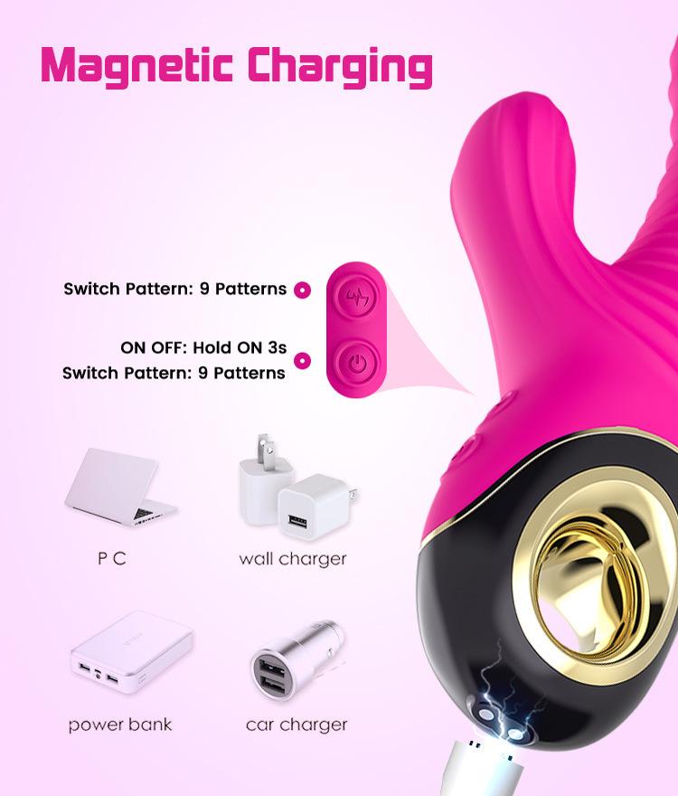 Usk V18 Electric Thrusting AV Rabbit Vibrator - Women's Threaded, Licking Adult Toy.