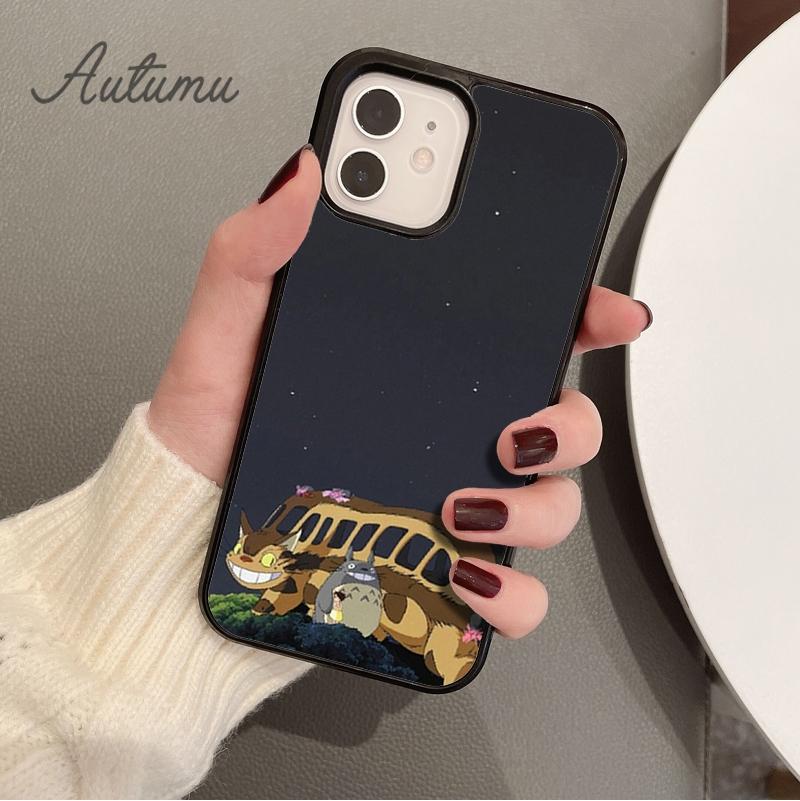 Japan Anime Cartoon Totoro Phone Case for iPhone 11 12 13 14 Pro Max Mini XR XS SE 2020 6S 7 8 Plus Samsung Galaxy S21 S22 Cover