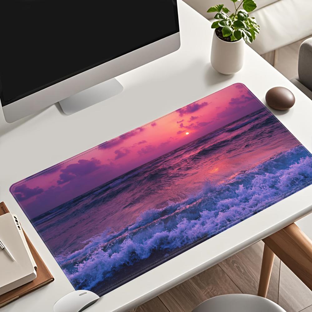 Beach Sunset Mouse Pad Mouse Pad Desk Mouse Pad Cute HD Desk Pad Extended Gaming Keyboard Mats Large XXL Gamer Mousepad 90x40