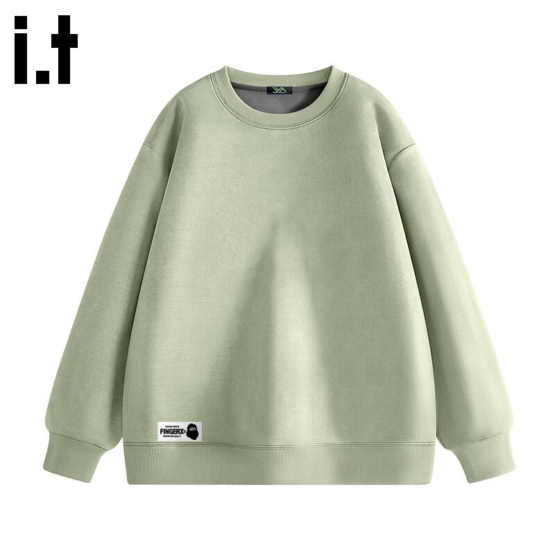 

Fingercroxx IT Men s Fleece-Lined Suede Texture Crew Neck Sweatshirt XL