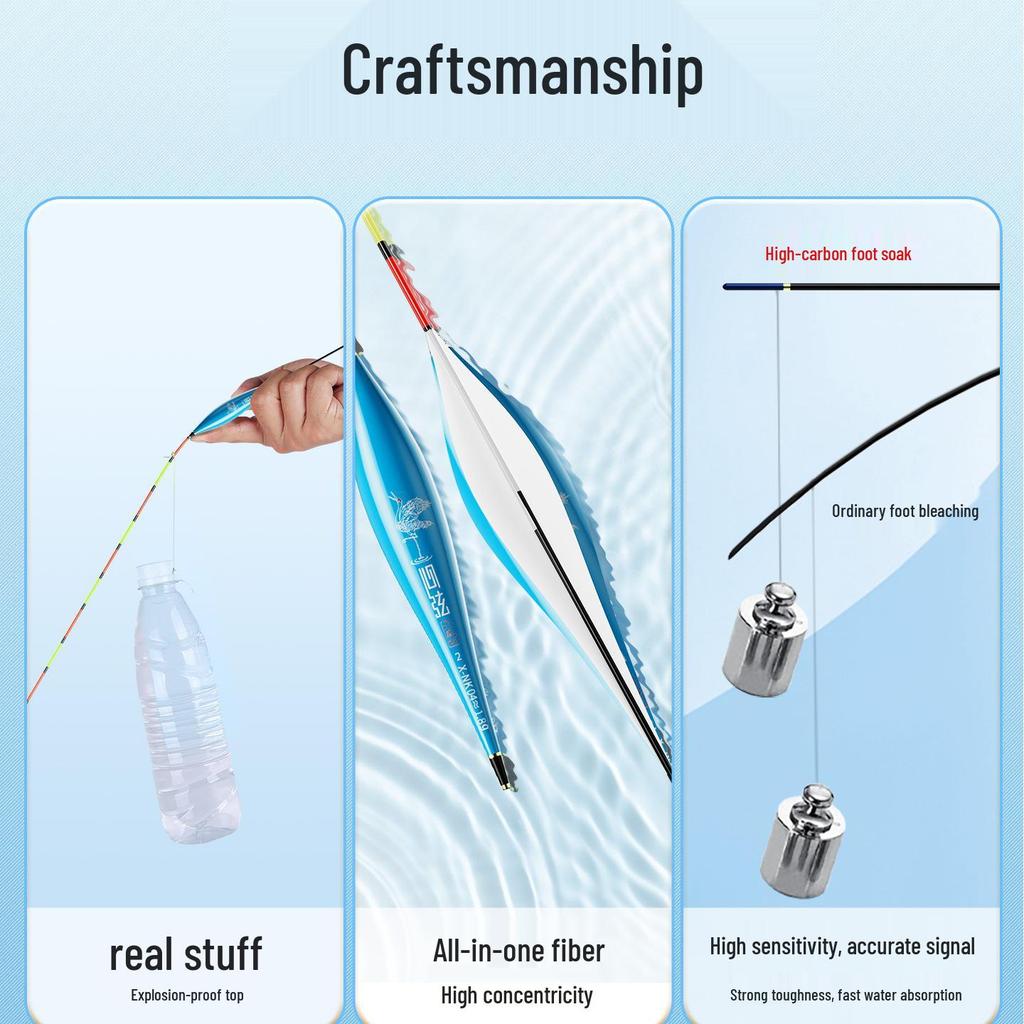 High-Sensitivity Nano Fishing Float Set with Box - Eye-Catching Thickened Crucian Carp Floats