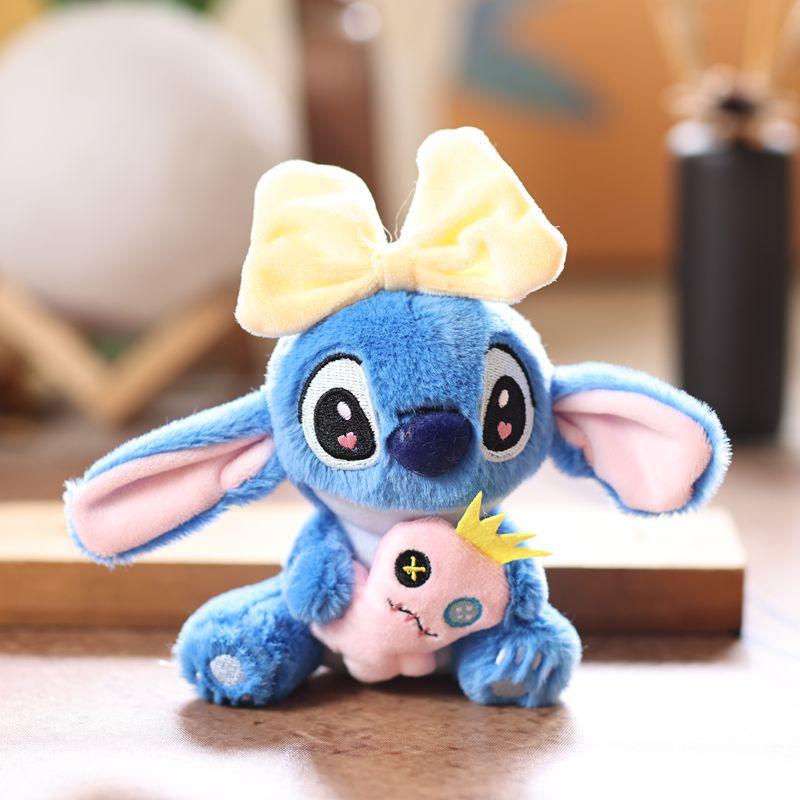 

14 см Милые игрушки Лило и Стич Лило Стич Плюшевая кукла Брелок Синий Стич Мягкая набивная плюшевая подвеска Украшение Детский подарок