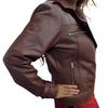 Noora Lambskin Women's Brown Learther Jacket | Biker Zipper Leather Jacket For Women | Stylish Fashion Jacket | Roadies Jacket |Genuine Leather Jacket