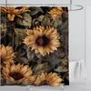 Sunflower Flower Shower Curtain Waterproof Shower Curtain Polyester Fabric 3D Printed Curtain Bathroom Decoration With Hooks