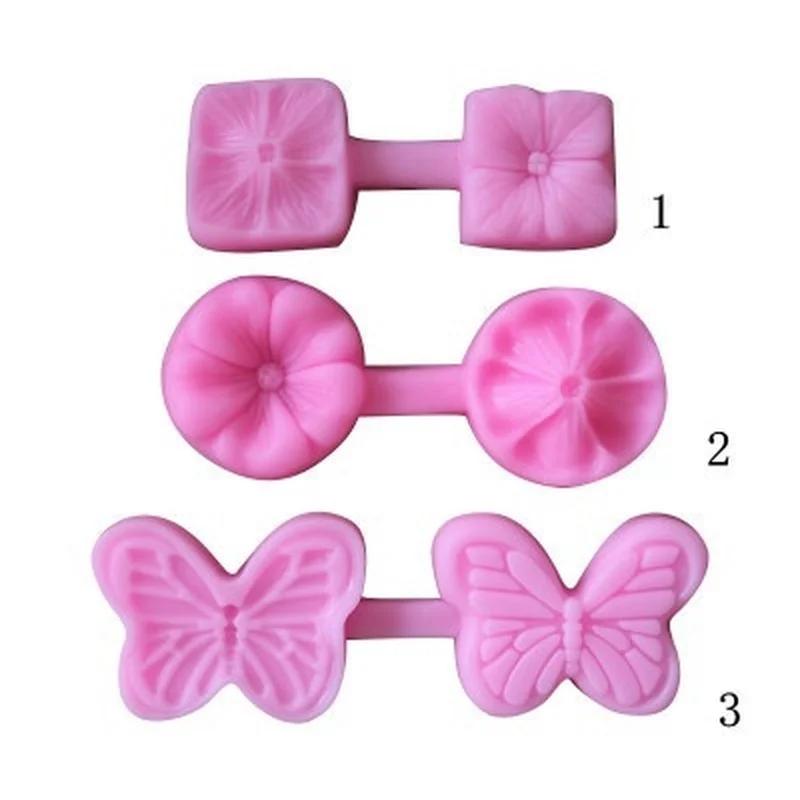 3D Blumenform Kirschblütenförmige Schmetterlingskuchenform Silikon Ausstecher Fondantkuchen Schokoladenformen