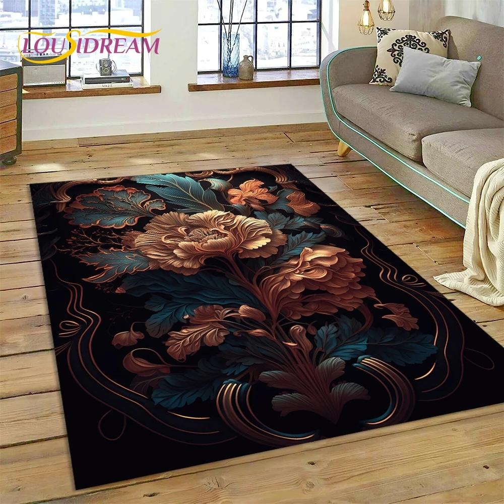 3D Dream Sun Flowers Nordic Daisy Rug Carpet for Living Room Bedroom Home Decor,Non-slip Decoration for Sofa Doormat Gifts Kid