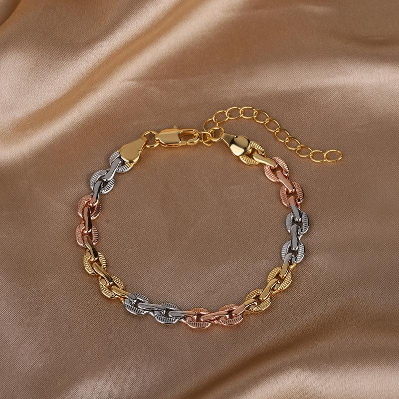 Jewelry Style Niche Design Necklace Women'S Versatile Electroplated Color Gold Simple Single Buckle Set