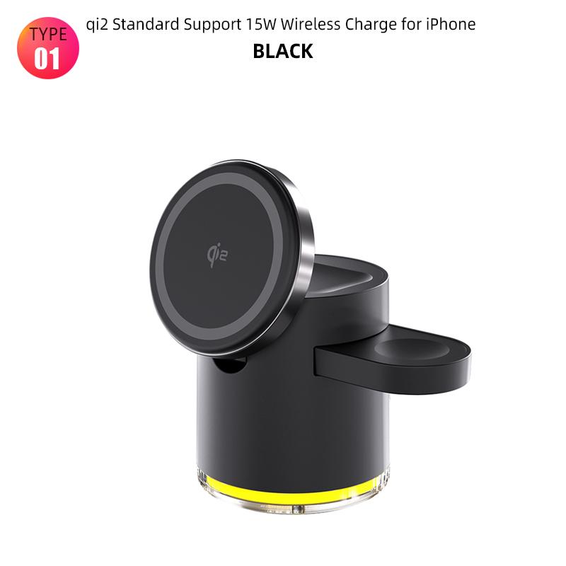 

Сертифицированное быстрое складное беспроводное зарядное устройство мощностью 15 Вт, подходит для iWatch Airpods, подставка подходит для iPhone 15, 14, 13, 12, Watch AirPo