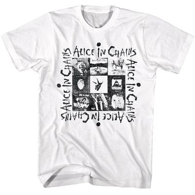 Alice in Chains Coleção de Álbuns Camiseta Branca Unissex Tamanho S-5XL Camiseta Unissex