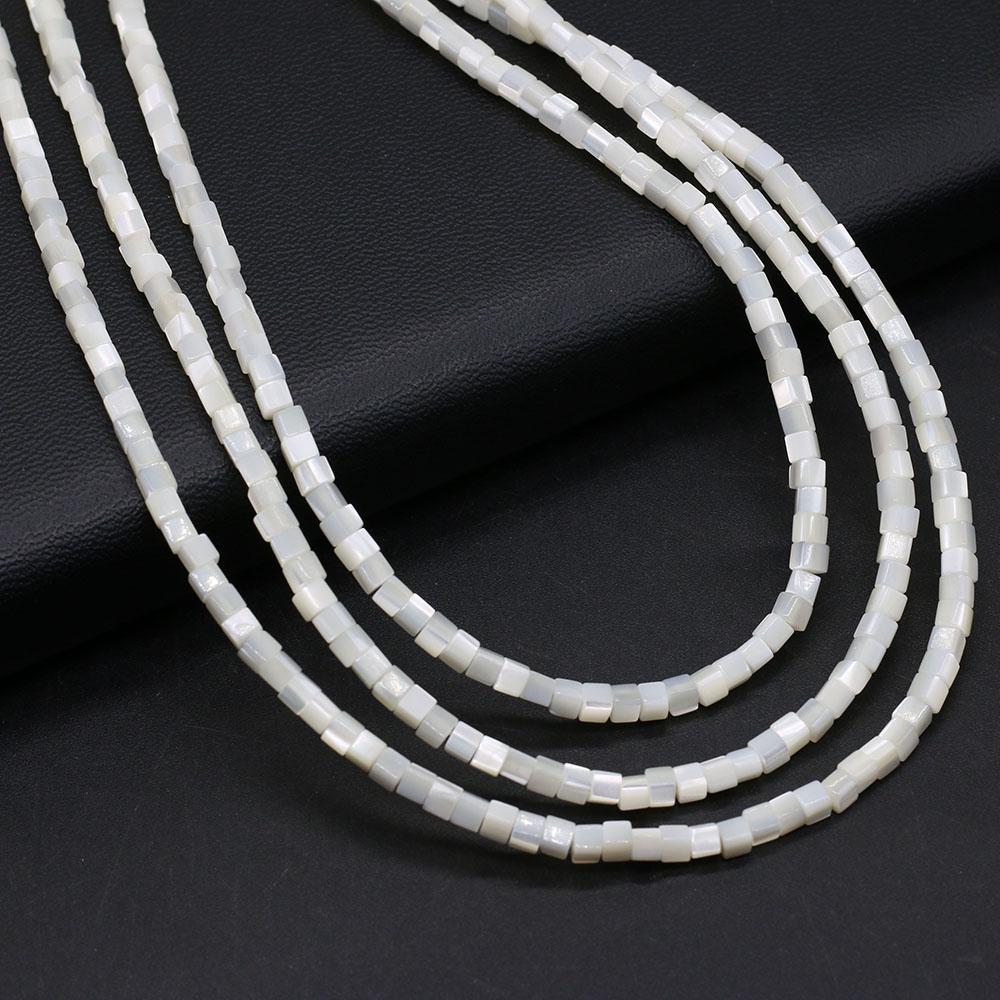 1 Șuviță Mărgele Naturale din Scoici de Apă Dulce Mărgele Pătrate 3mm 6mm Pentru Confecționarea Bijuteriilor DIY Colier Cercei Brățară Mărgele