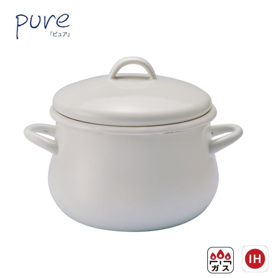 Toyoho Pure Enamel Pot, White, 16cm, PU-2304