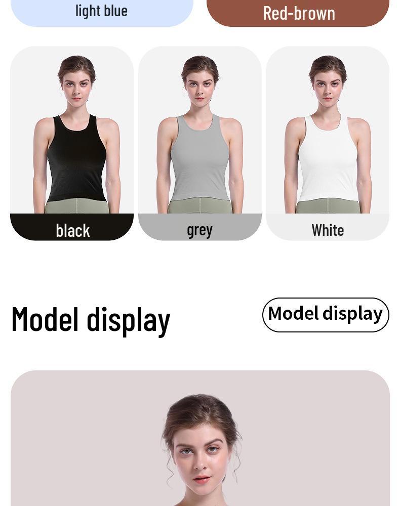 Lulu Women's Racerback Sports Tank Top with Chest Pads - Outdoor Summer Yoga Wear