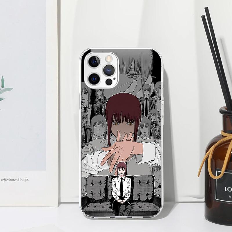 Chainsaw Makima Power Phone Case For Iphone 17 Air 16 15 Plus 16E 14 Pro Max 13 Mini 12 11 7 8 SE Fundas Soft Back Cover 17 Air