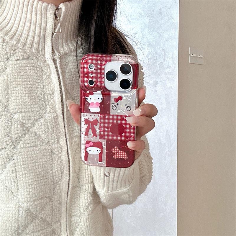 

Chinese Style Hundred Horses iPhone 17/16ProMax/15/14 Case - Patchwork Plaid Cat Design iPhone 16 Pro Max