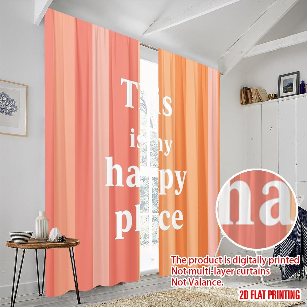 2pcs 2D Flat Printing Drapes This Is My Happy Place Fabric Without Electricity 0 for Wall Art Party Decoration