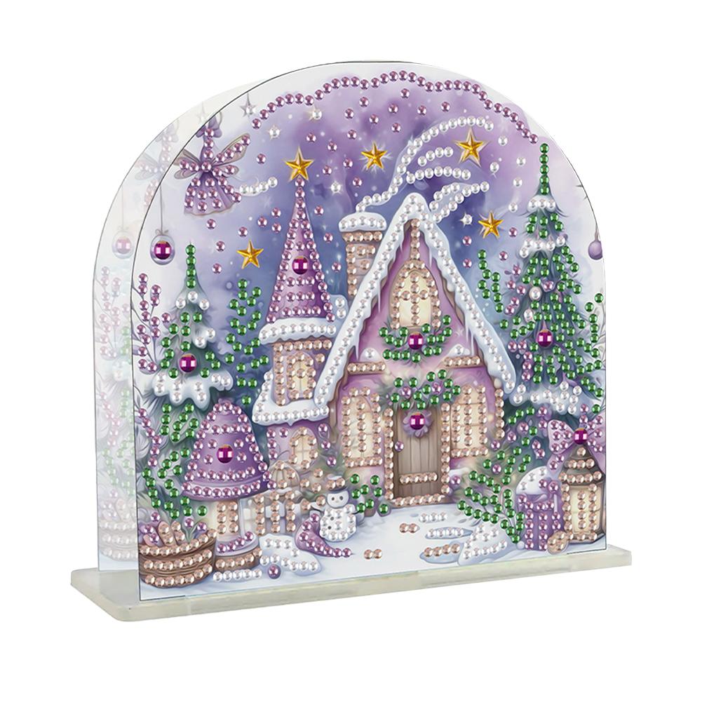 Diamond Painting Napkin Holder Rack Desktop Ornament Diamond Painting Tissue Storage Rack Acrylic Double Sided Xmas Table Decor