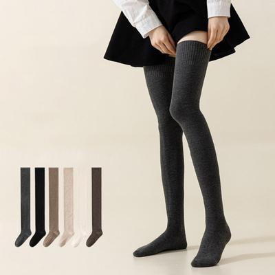 1 Pair Women Thigh High Socks Cotton Warm Over The Knee Socks Extra Long Knee High Boot Stockings Winter Leg Warmer