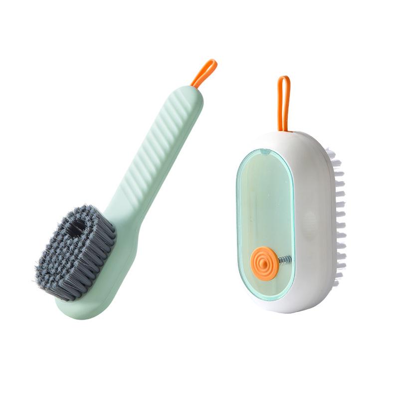 Automatic Liquid Dispensing Long-Handled Shoe Brush with Soft Bristles for Multi-Purpose Cleaning