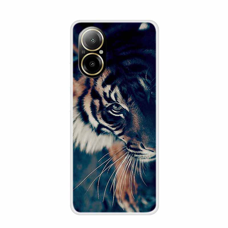 Soft Case For Realme C67 Painting Animals Luxury Silicone Phone Cover for Realme C 67 Protector Transparent Shell Clear Cases