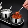 304 Stainless Steel Spice Jars Kitchen Combo Set Home Salt Shaker Bottle Chili Pepper Spice Box Seasoning Jar Free Spoon
