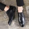 Fashion Fashionable Men's Wedding Pointed Shoes High-quality Lace Up Low Top Shoes Office Business Casual Shoes Men's Soft Sole Non Slip