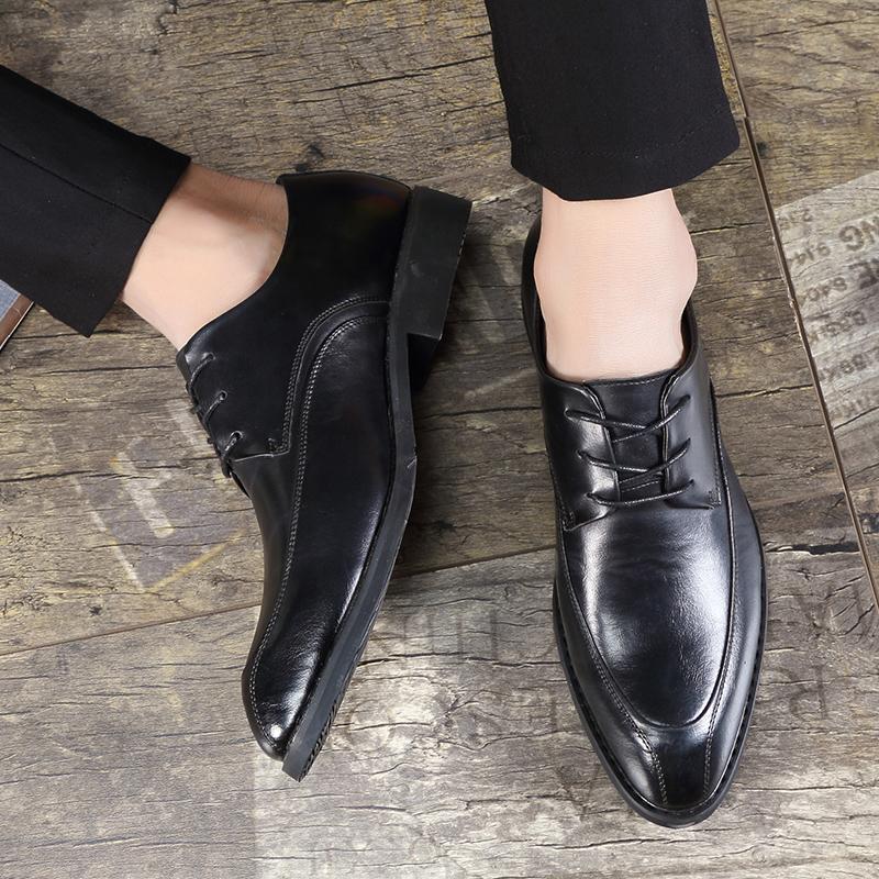 Fashion Fashionable Men's Wedding Pointed Shoes High-quality Lace Up Low Top Shoes Office Business Casual Shoes Men's Soft Sole Non Slip
