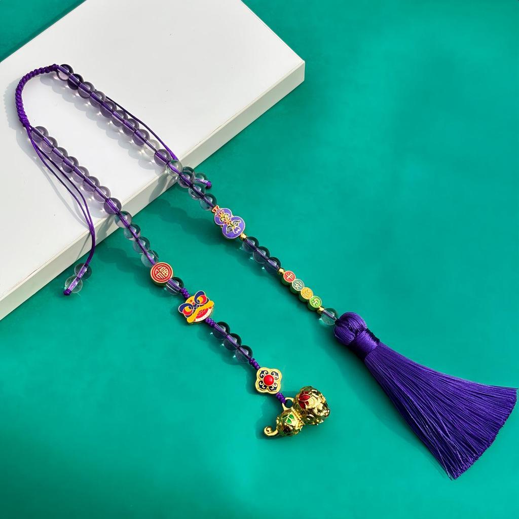 Retro Anhänger aus Gold-Sand-Legierung im chinesischen Stil zur Dekoration des Autorückspiegels