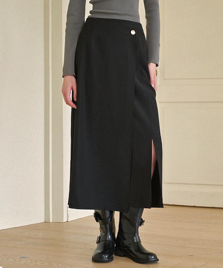 MICANE Bronze Wrap Button Long Skirt