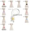 2PCS Drapery Cords Heart-shaped Curtain Tiebacks Romantic with Beads Window Curtain Holders Plush Curtain Strap Valentine's Day