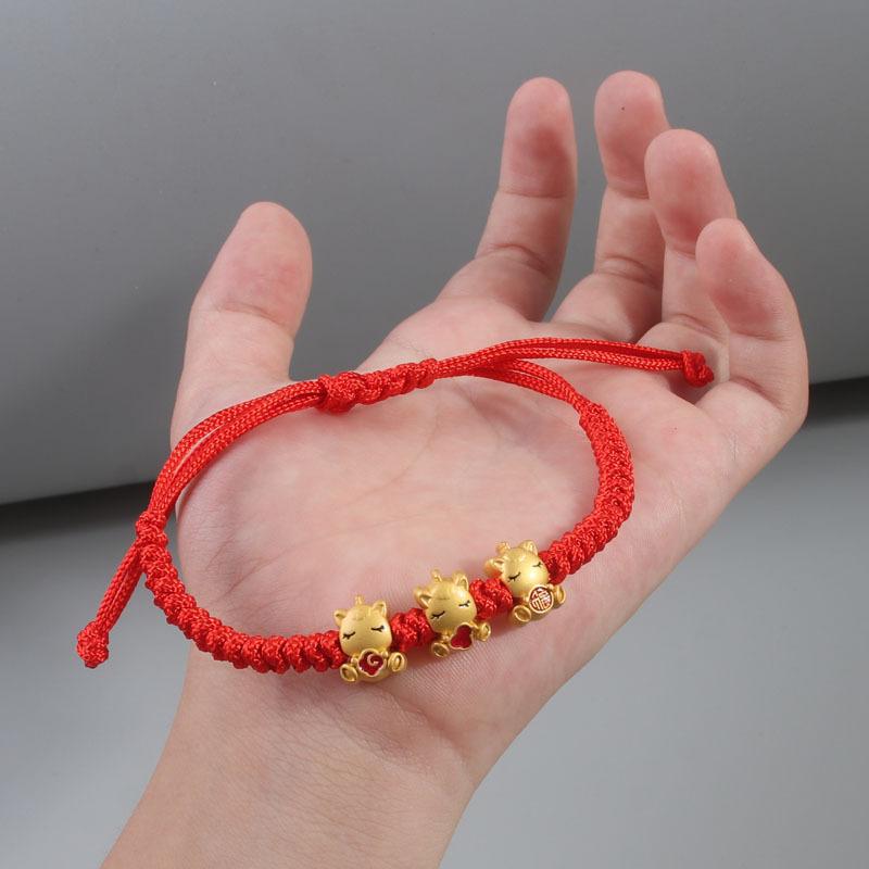 Regulowane bransoletki z zawieszkami w kształcie małego konika dla kobiet, czerwona sznurkowa bransoletka, damska biżuteria, prezenty