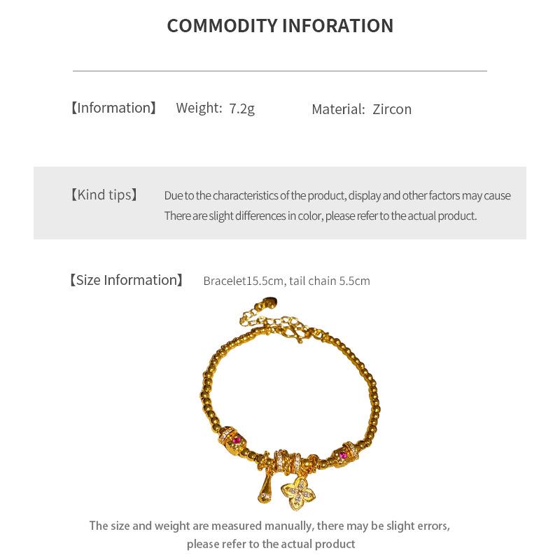 24K Gold-Plated Beaded Flower Bracelet: Luxurious Retro Court Style Jewelry