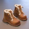 New Winter Girls Thick Bottom Boots Fashion Plush Versatile Children's Causal Cotton Boots Patchwork Round-toe Kids Ankle Boots