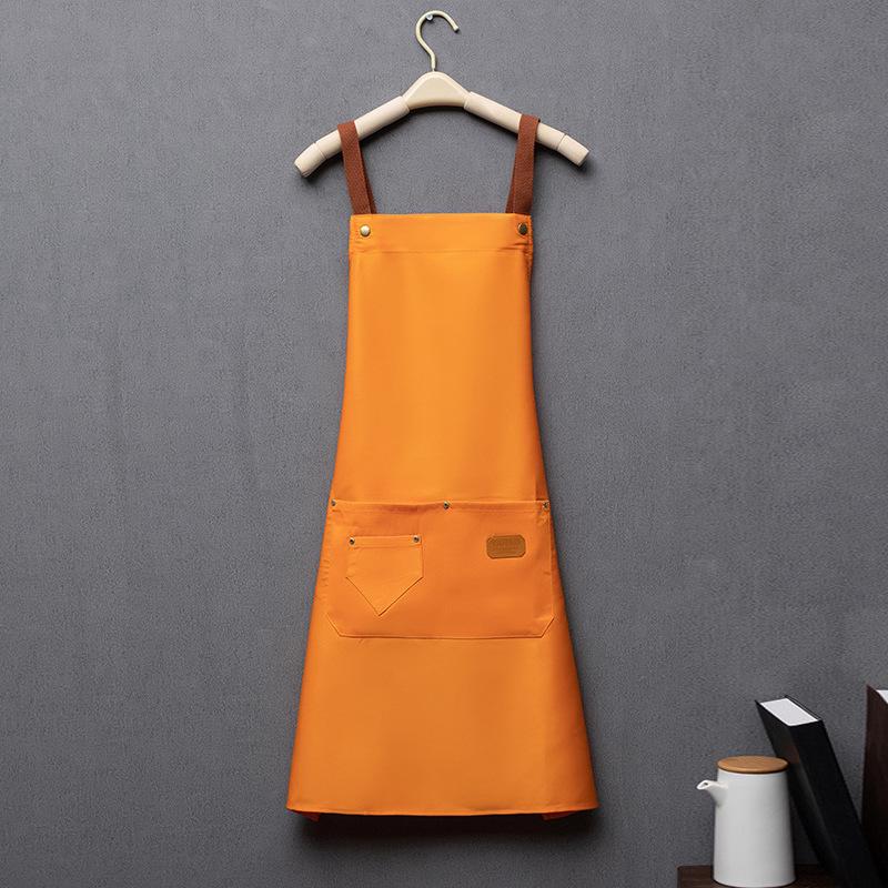 Men's and Women's Solid Color Halter Neck Kitchen Apron with Custom Logo Option
