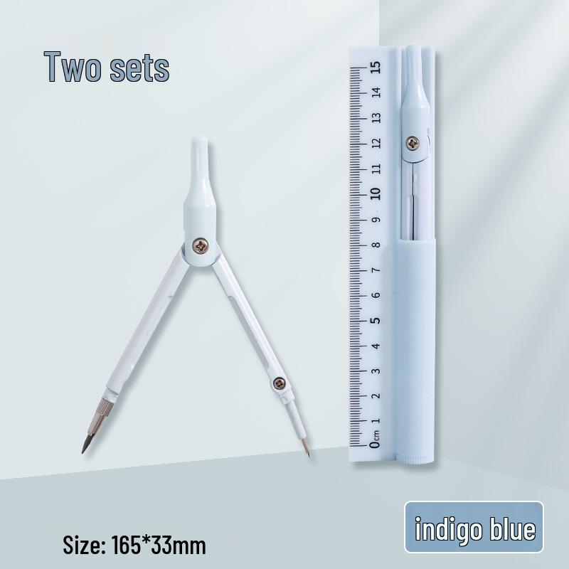 Multifunctional Three-in-One Compass, Ruler & Pencil Set for Students