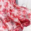Flower Print Satin Scarf Imitation Silk Soft Skin Friendly Shawl Spring Autumn Casual Decoration Inelastic Neck Scarf