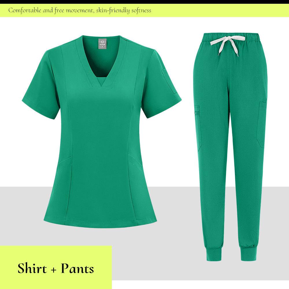 Unisex Quick-Drying Stretch Scrub Suit for Medical and Spa Professionals